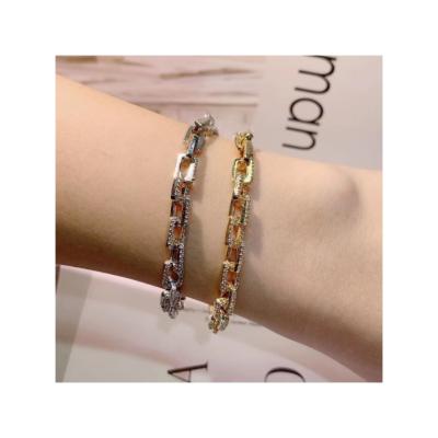 China TRENDY Gold Plated Bracelets Femme Jewelry Fashion Bangle Women Link Chain Bracelet Cuff for sale