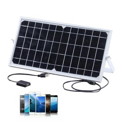 China Dual Panel 8w USB 5v Home System Solar Outdoor Portable Solar Charger Solar Mobile Phone Charger for sale