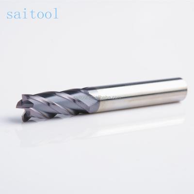 中国 CNC Process CNC Four Flutes Square Carbide End Mill Cutting High Hardness Metal Material 販売のため