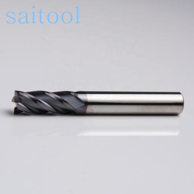 China Without Any Burrs Solid Saitool Carbide Endmill CNC Cutter Tool For Metal Milling Cutter Bits Carbide Square End Mill HRC 45/55/60/70 for sale