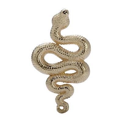 China CLASSIC Internal Threaded 14K Solid Gold Rattlesnake Piercing Top End Wholesale Labret Body Jewelry Ear Piercing for sale