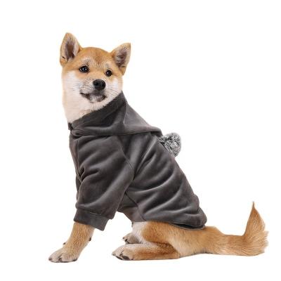 China Sustainable Polyester Peach Skin Hoodie With Ball Fleece Designed To Show Cute Clothes For Cute Dogs for sale