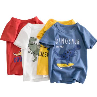 China Kids Boys Clothes Summer Anti-pilling Dinosaur Short Sleeve T-Shirts Crew Neck Cotton for sale