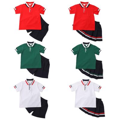 China School kids clothes set primary school uniform design for summer for sale