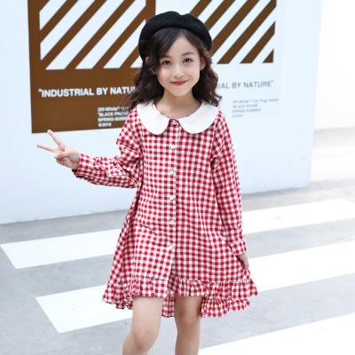 China 2019 Autumn New Children Wear Anti-wrinkle Girls Plaid Dress Casual Girl Shirt Skirt for sale