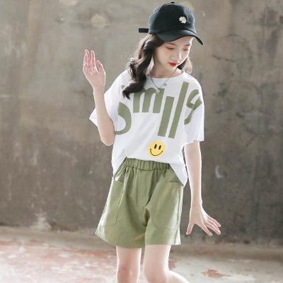 China Casual girls' clothing set 2021 new fashion children's clothing summer children's sportswear girls two-piece suit for sale