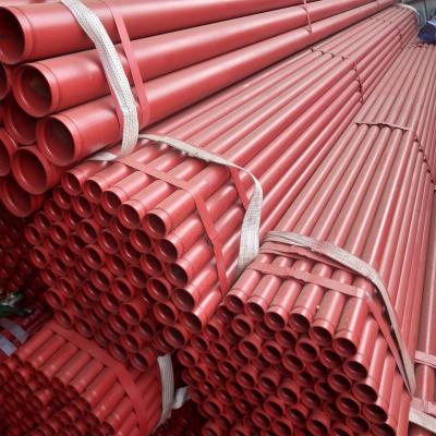 China Structure Pipe ERW Grooved Pipe Tube With Red Painting For Fire Protection Galvanizing Coating for sale