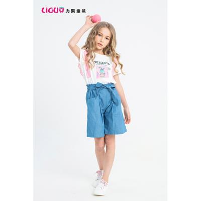 China Sustainable Manufacturer High Quality Eco - Friendly Girls Fashion Culotte Jeans Summer Shorts Girls for sale