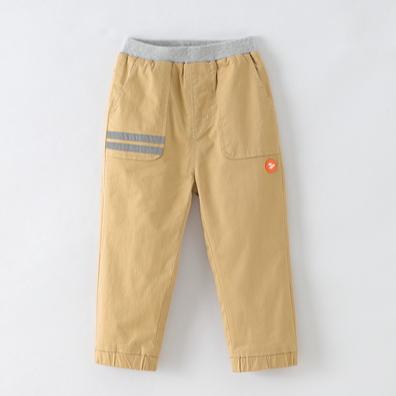 China Sustainable Hot Selling Boys Ribbed Waistband Pants 1-6 Years Boy Comfortable Woven Trousers for sale