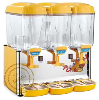 China 15L*3-tank Refrigerated Juice Dispenser , Juice Dispenser Cooler 610*450*665mm for sale