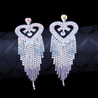 China Hot Selling Wholesale Korean Luxury Designer TRENDY Earrings Jewelry Amazon Fashion Earrings Rhinestone Bling Bling for sale