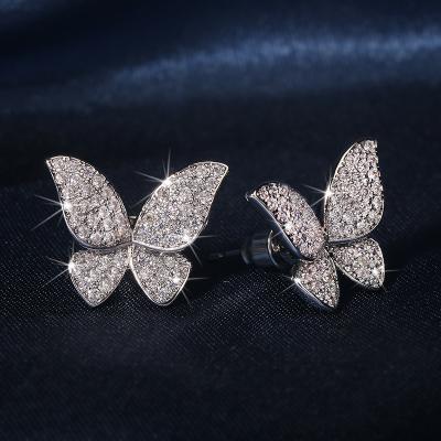 China Hot Selling Fantasy FASHIONABLE Bling Handmade Bling Crystal Butterfly Stud Earring for sale