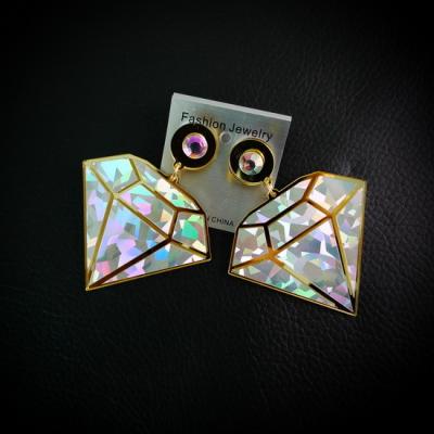 China 2020 TRENDY Women Fashion Standout Design Classic Disco Large Acrylic Diamond Ladies Studs Dangle Earrings for sale