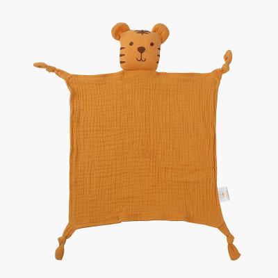 China 100% Cotton 28*28cm Anti-static Square Cute Soft Square Baby Safety Blanket for sale