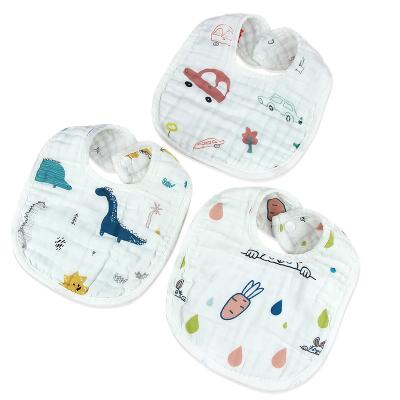 China BPA Free Sample 100% Cotton Gauze 8 Layer Baby Bibs High Density Gauze Baby Bibs Customized for sale