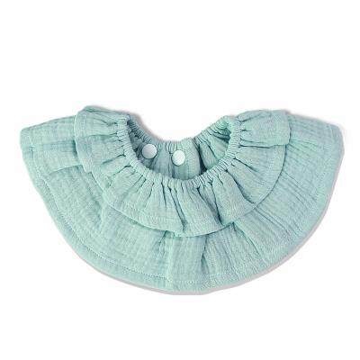 China BPA Free Round Cotton Gauze Charactorized Baby Bibs Rotate 360 ​​Degree Soft Baby Bibs for sale