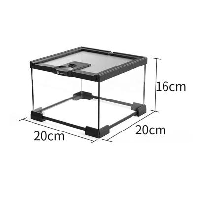 China Viable Reptile Mini Greenhouse Glass Cage For Frog Gecko 20*20*16cm for sale