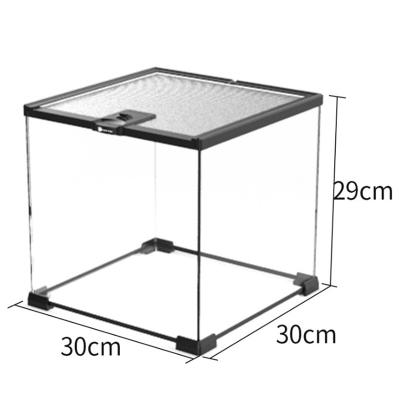 China Viable Reptile Mini Greenhouse Glass Cage For Snake Tortoise 30*30*29cm for sale