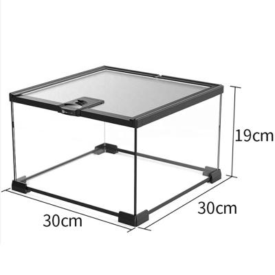 China Viable Reptile Mini Greenhouse Glass Cage For Snake Gecko 30*30*19cm for sale