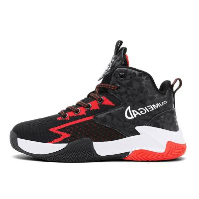 China 2022 New Fashion Children's Rubber Basketball Shoes Soft Leather Magic Non-slip Leather Buckle Non-slip Kids Sneakers Boys Girls Running Shoes for sale