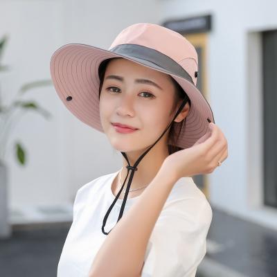 China Sun Street Style Fisherman Hat Men Women Brim Travel Sunscreen Casual Wide Foldable Unisex Beach Parent-child Summer UV Protection Hat for sale