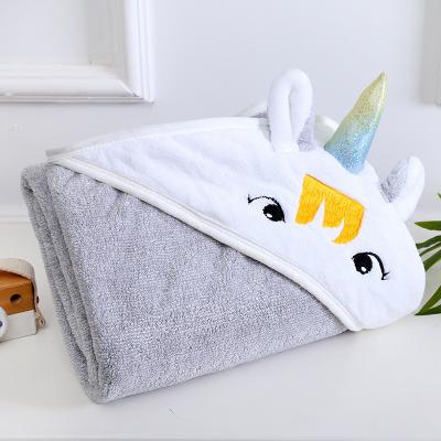 China Wholesale Unisex Unicorn Fleece Hooded Towel Children's Coat Blanket Multicolor Baby Plush QUICK DRY Animal Bathrobe for sale