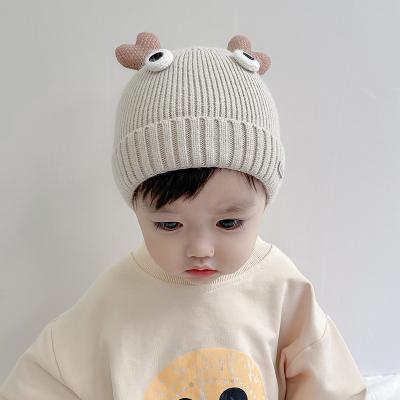 China 2021 Wholesale Character Knitted Winter Hat Cute Deer Baby Fleece Striped Warm Baby Girls Boys Hat Infant Unisex for sale