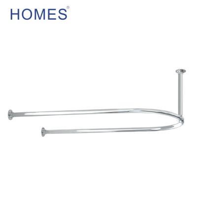 China 1200 x 700mm Chrome Traditional U Shaped Shower Curtain Rail (Tube Diameter 30mm) for sale