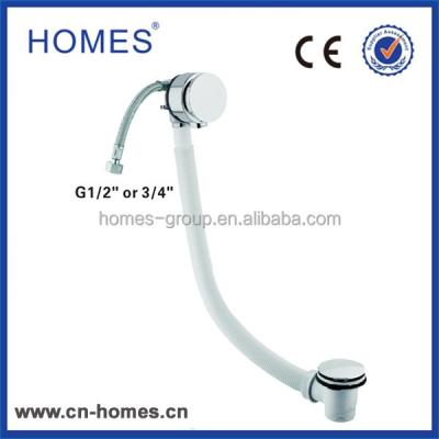 China Waste Bath Filler G1/2 Or 3/4' Bath Filler Waste With Plastic Hose for sale