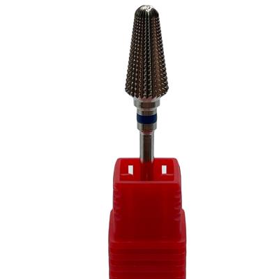 China Tungsten Carbide Strong Power Cone Shape 7.0mm Tornado Nail Drill Bit For Remove Gel for sale