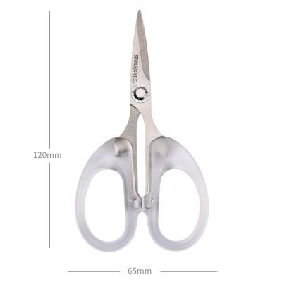 China OULE Design Ergonomic Transparent Handle Dressing Scissors Scissors Wholesale for Office Stationery Scissors for sale