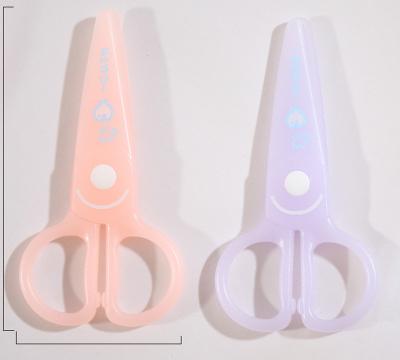 China Hot Sale Design OULE Amazon Student Handicraft Paper Scissors PP Yangjiang Ergonomic Plastic Scissors for sale