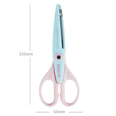 China Yangjiang Wavy Scissors Lace Scissors OULE Design Child Safety Office Ergonomic Universal Office Scissors Stationery Scissors for sale