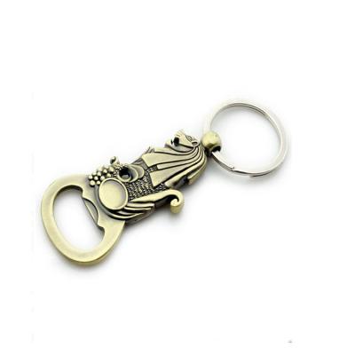 China Promotional Europe Custom Bottle Opener Key Ring Iron Leading Chain Bottle Opener Manufacturer for sale