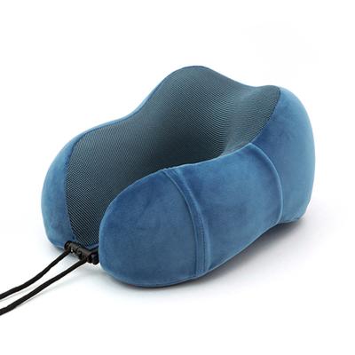 China Promotion PORTABLE Wholesales Innovative Design U Shape Memory Foam Travel Neck Pillow Set With Carry Pouch for sale