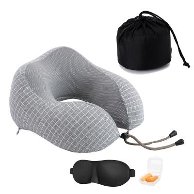 China New PORTABLE Soft Slow Solid Space Memory Foam Neck U Neck Health Care Connected Shape Neck Travel Pillow for sale