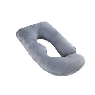 China Pregnancy Anti-Static J-Shaped Pillow Abdomen Spine Support Maternity Pillow with Replaceable and Washable Polyester for sale