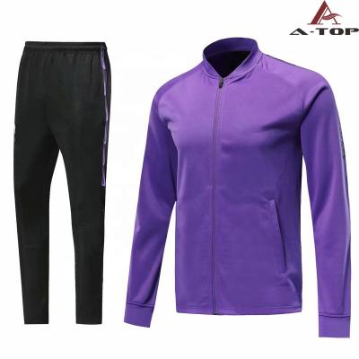 China Purple Green Thai Football Sets Long Sleeve Zipper Long Jersey Coat for sale