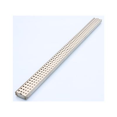 China Hot Sales Modern Stainless Steel Tiles Floor Drain Grate Flooring Linear Shower Drain Parts With End Bottom Outlet Polished for sale