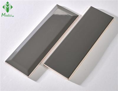 China Glazed Metallic Tiles Foshan Ceramic Subway Tile Beveled 100x300mm White Color Wall Tile for sale