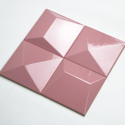 China Glazed Metal Tiles Ceramic Wall Tiles Glazed Pink Tiles Mold Brick For Bathroom And Living Room Design for sale