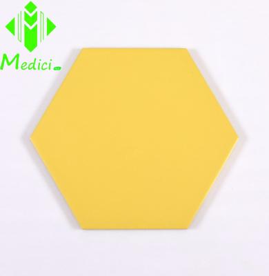 China High Quality Yellow Hexagon Glazed Metal Tiles Tile For Floor Or Wall 200*230*115mm for sale