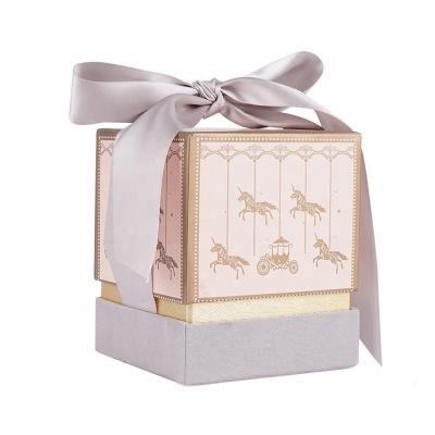 China free design available luxury custom with ribbon bow Candle glass bottle packaging Box for sale