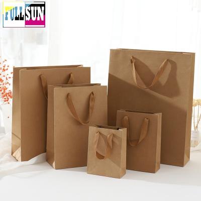 China Customized logo paper bag fashion shopping recycled kraft paper bags for sale