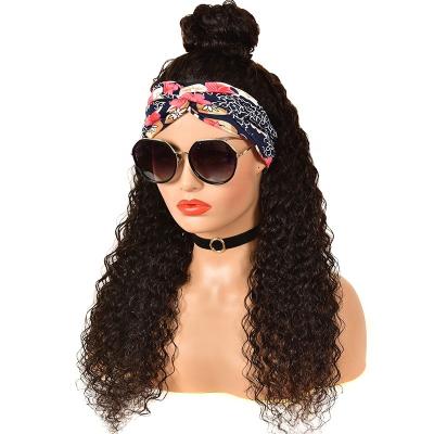 China VENUSWIG Brazilian Virgin Hair Headband Wholesale Jerry Curly Human Hair None Wig Curly Lace Up Wig For Black Women for sale