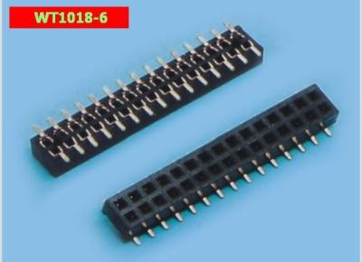 China WT1018-6 1,0 mm Einzelreihe Pin Header / Idc weiblicher Stecker SGS RoHS zugelassen zu verkaufen