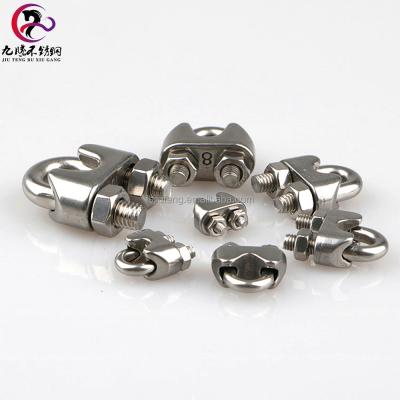 China Jiuteng 304 Stainless Steel Hardware Wire Rope Clip Clamp Pulling Rigging Wire Rope for sale