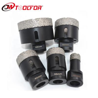 China Diamond Hole Saw 5 Pieces Concrete Drilling High Quality Diamond Core Drill Bit Vacuum Weld Hole Saw Set for sale