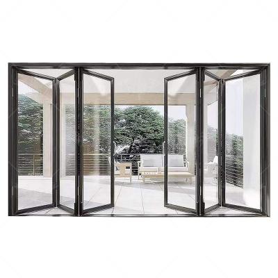 China Sound Insulation High quality aluminium folding patio bi folding glass door accessories folding door for sale