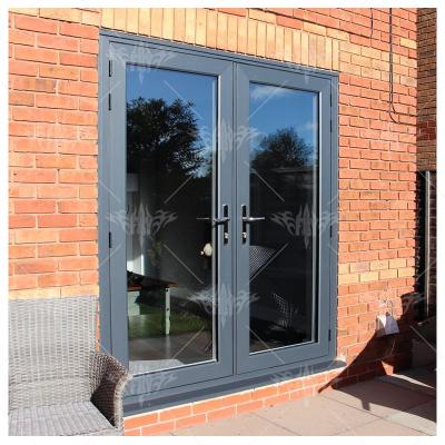 China Windproof Aluminum Alloy Exterior Glass Door Good Quality Commercial Front Door Glass Windows And Doors for sale